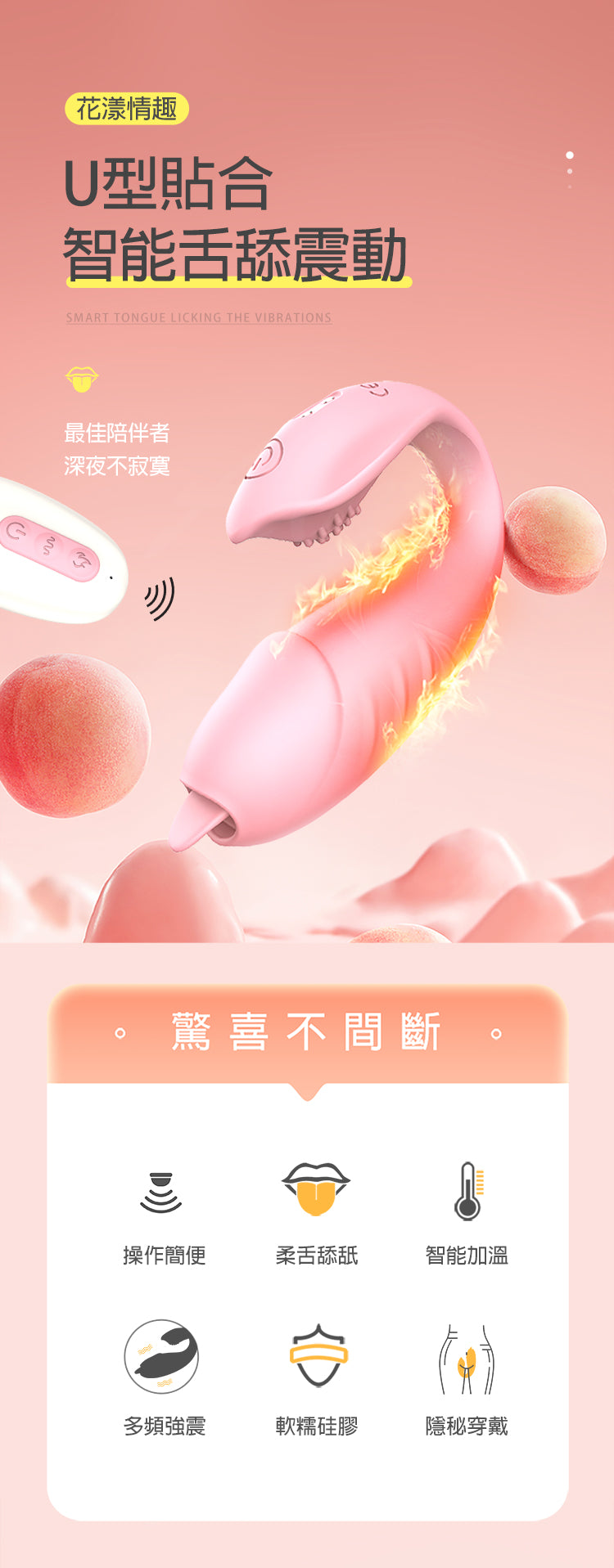 BODY SAFE - U形穿戴 10頻遙控震蛋