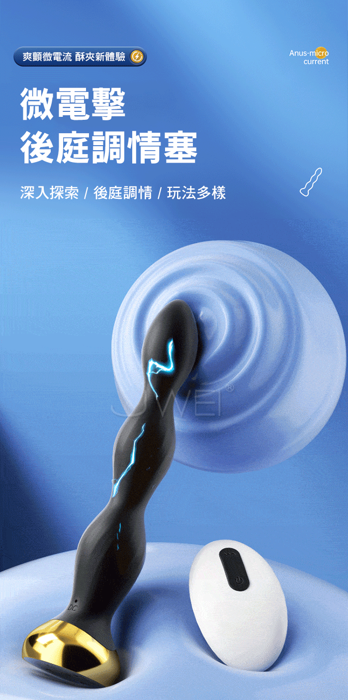 BODY SAFE - 10頻強震 + 3檔電擊 無線遙控調情塞