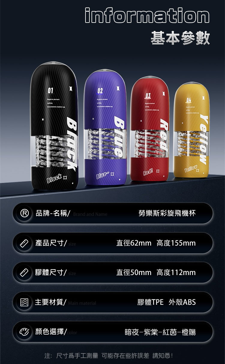 BODY SAFE - 螺旋吸吮 自慰訓練杯 (黑色)