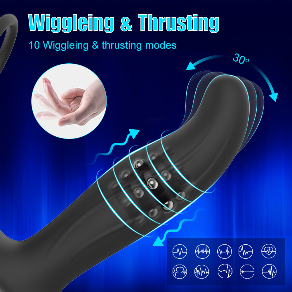 WEASEU - Penis Ring 前列腺轉珠蠕動震動器